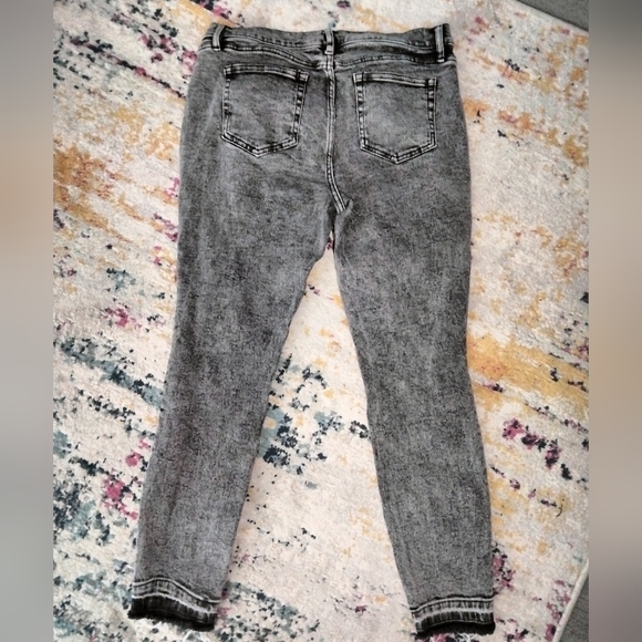 Soho Ankle leggings jeggings jeans fringed raw cut hem size 10 32" waist acid - Picture 4 of 4